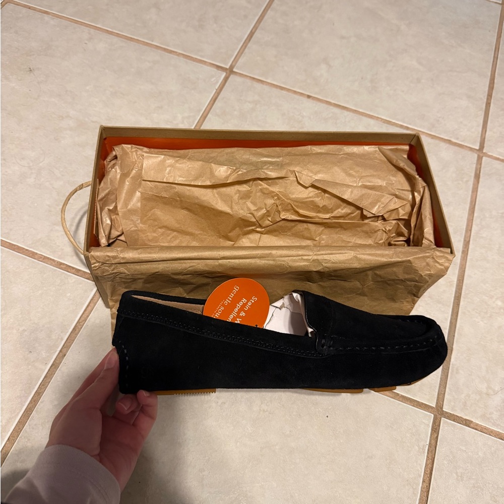 Gentle Souls Black Suede Loafers
